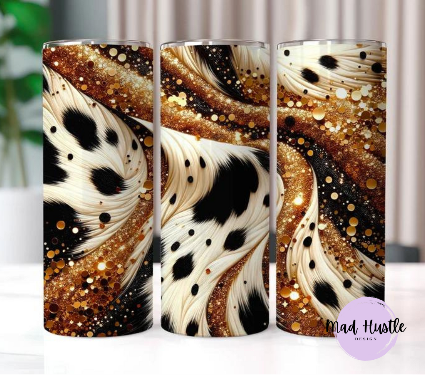 Gold Glitter Cowhide