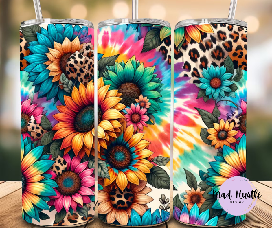Tie Die Leopard Sunflower