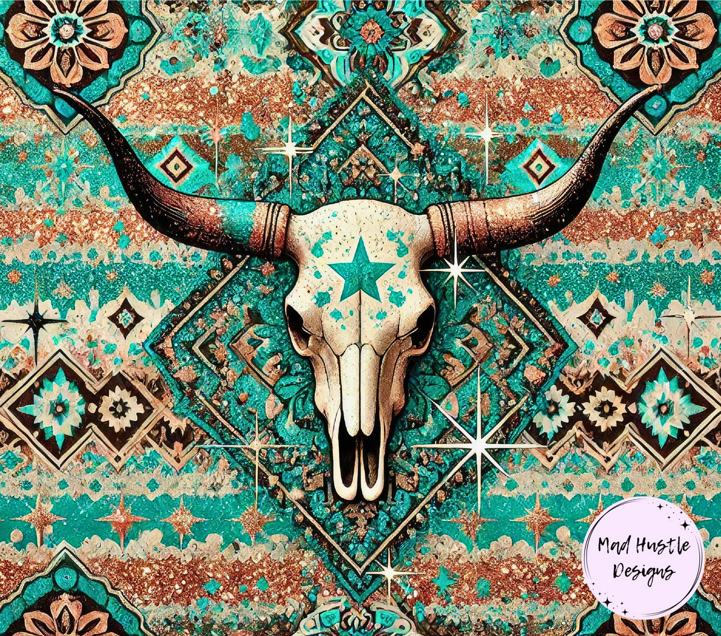 Cow Skull Aztec