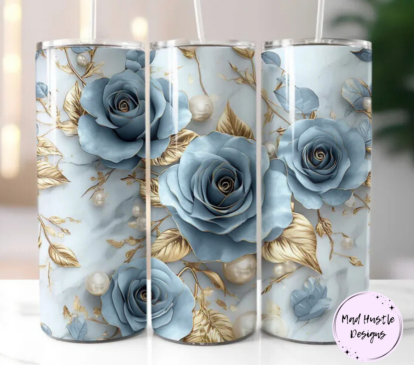 3D Blue Roses
