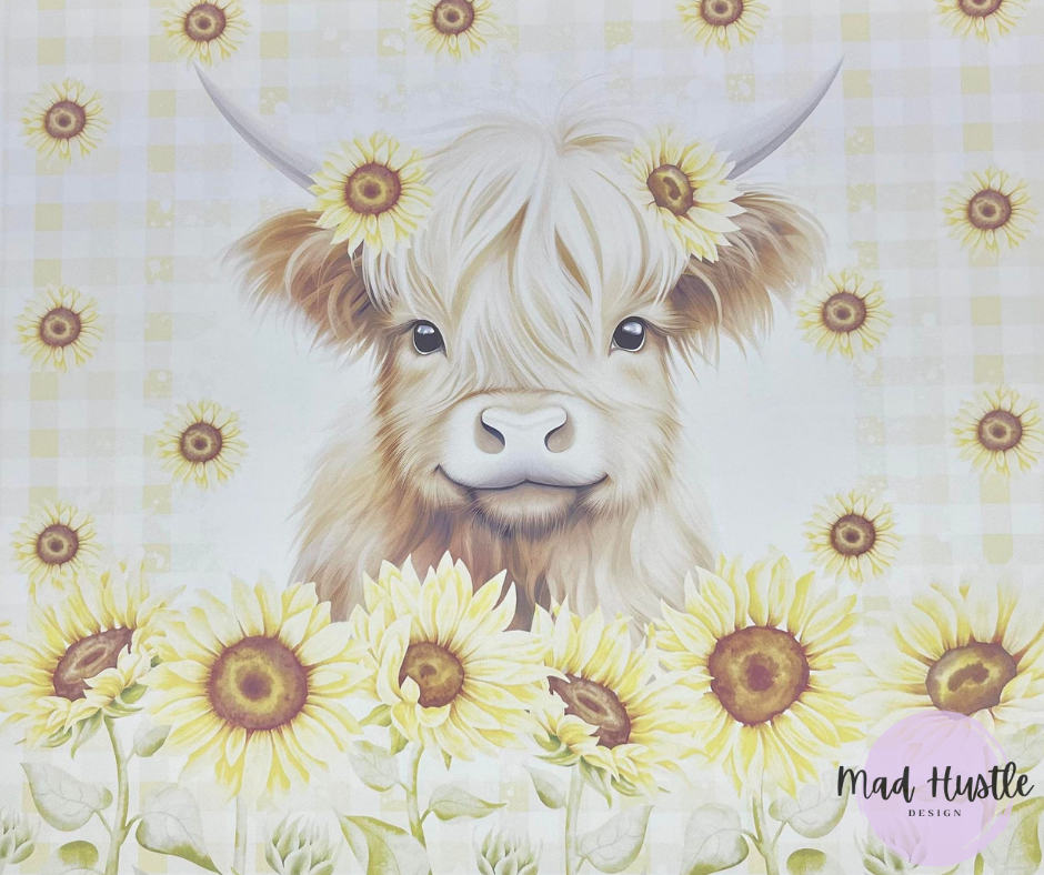 Sunflower Glitter Cow
