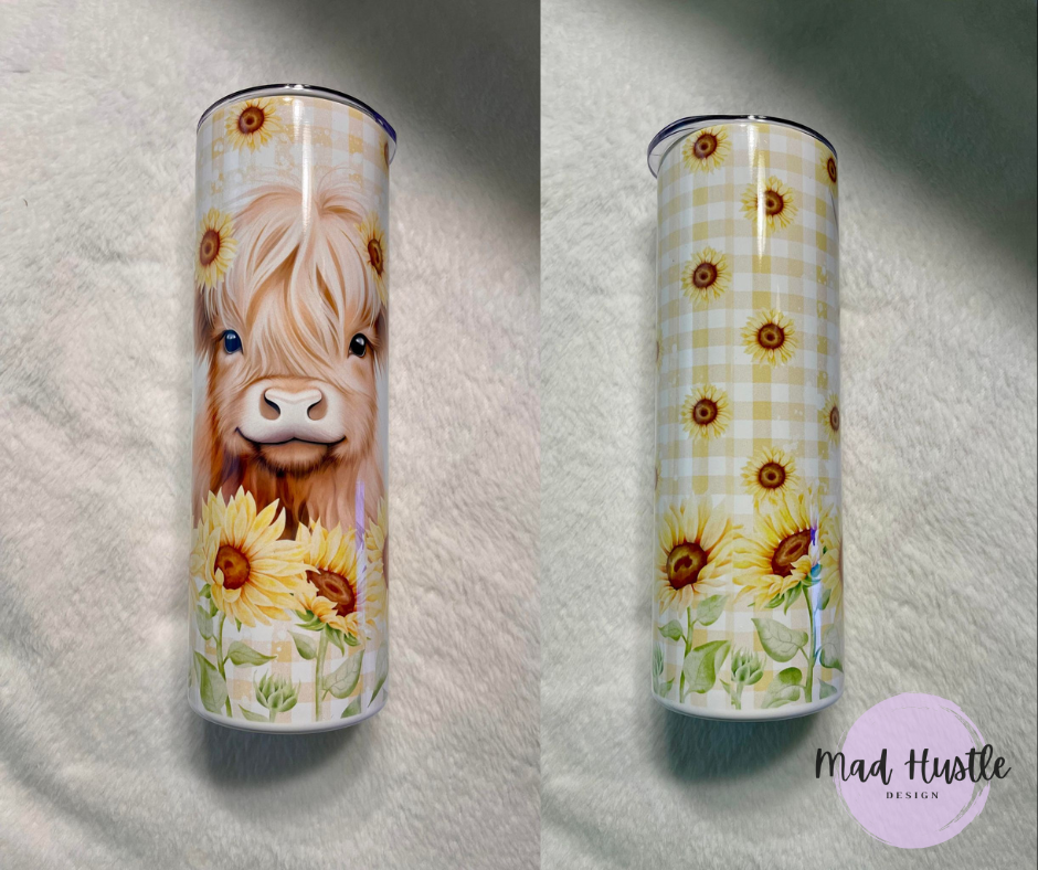 Sunflower Glitter Cow