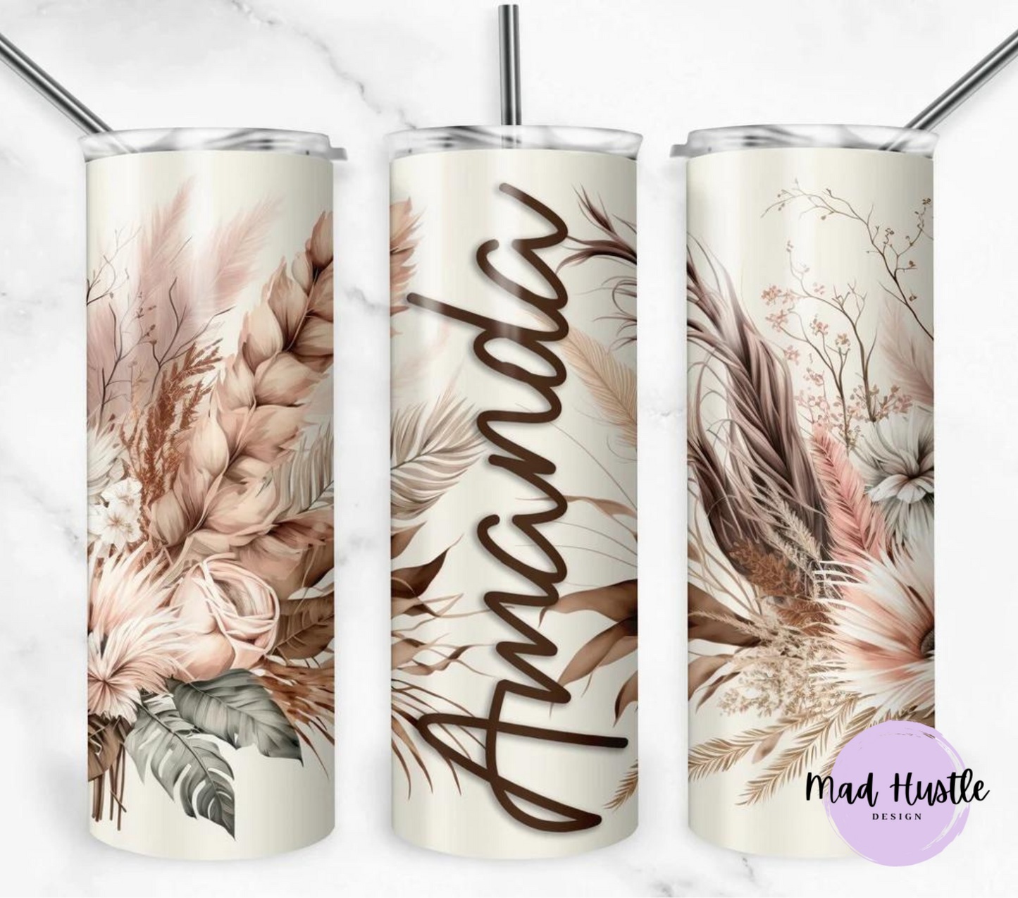 BOHO Beige & Pink Floral