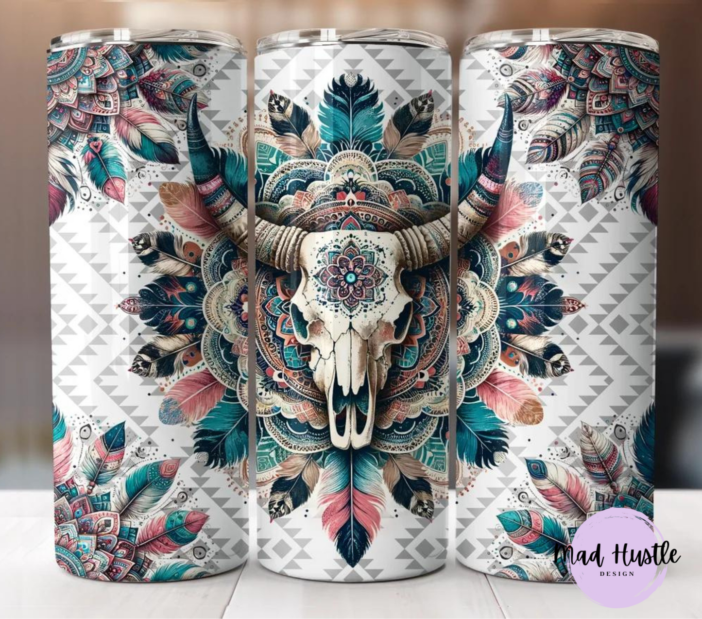 BOHO Feather Skull