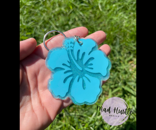 Hibiscus Flower Keychain